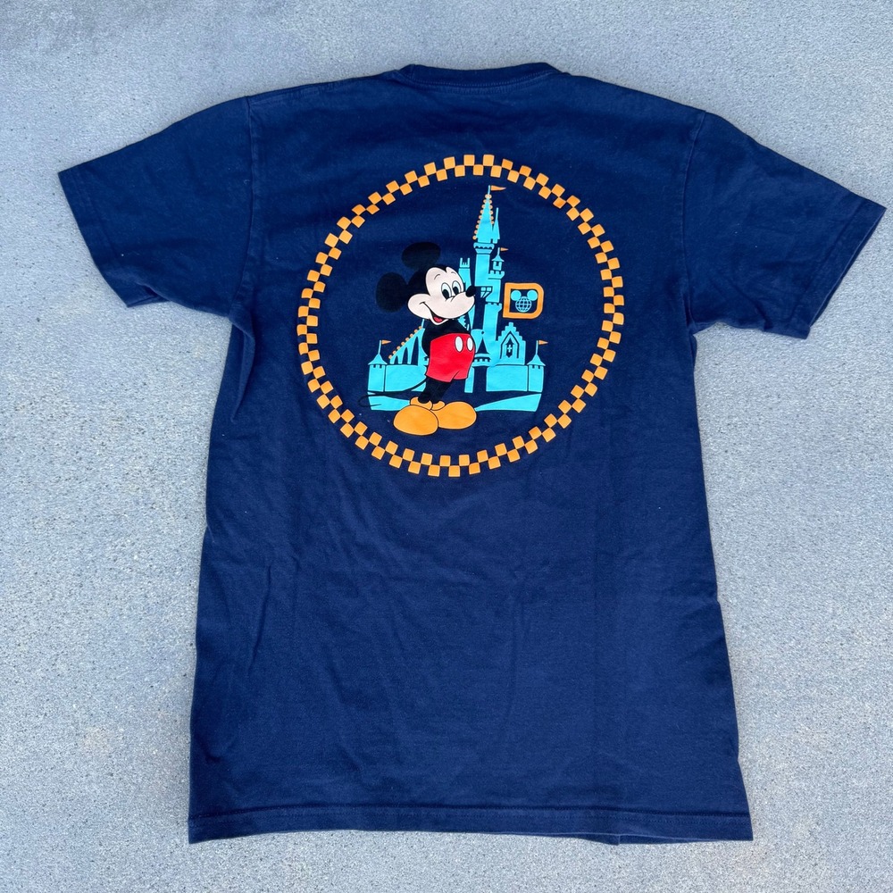 Disney‎ x Vans Mens Small Navy Blue Walt Disney World 1971 Mickey Mouse T-Shirt